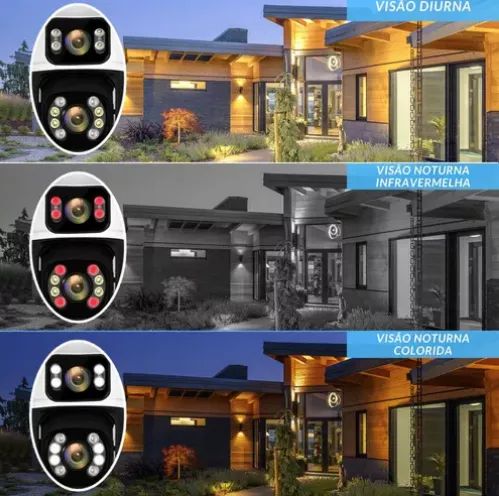 Câmera Segurança Externa Lente Dupla Rastreamento Zoom Wi-Fi 2,4Ghz IP66 App ICSEE z919 - Foto 3