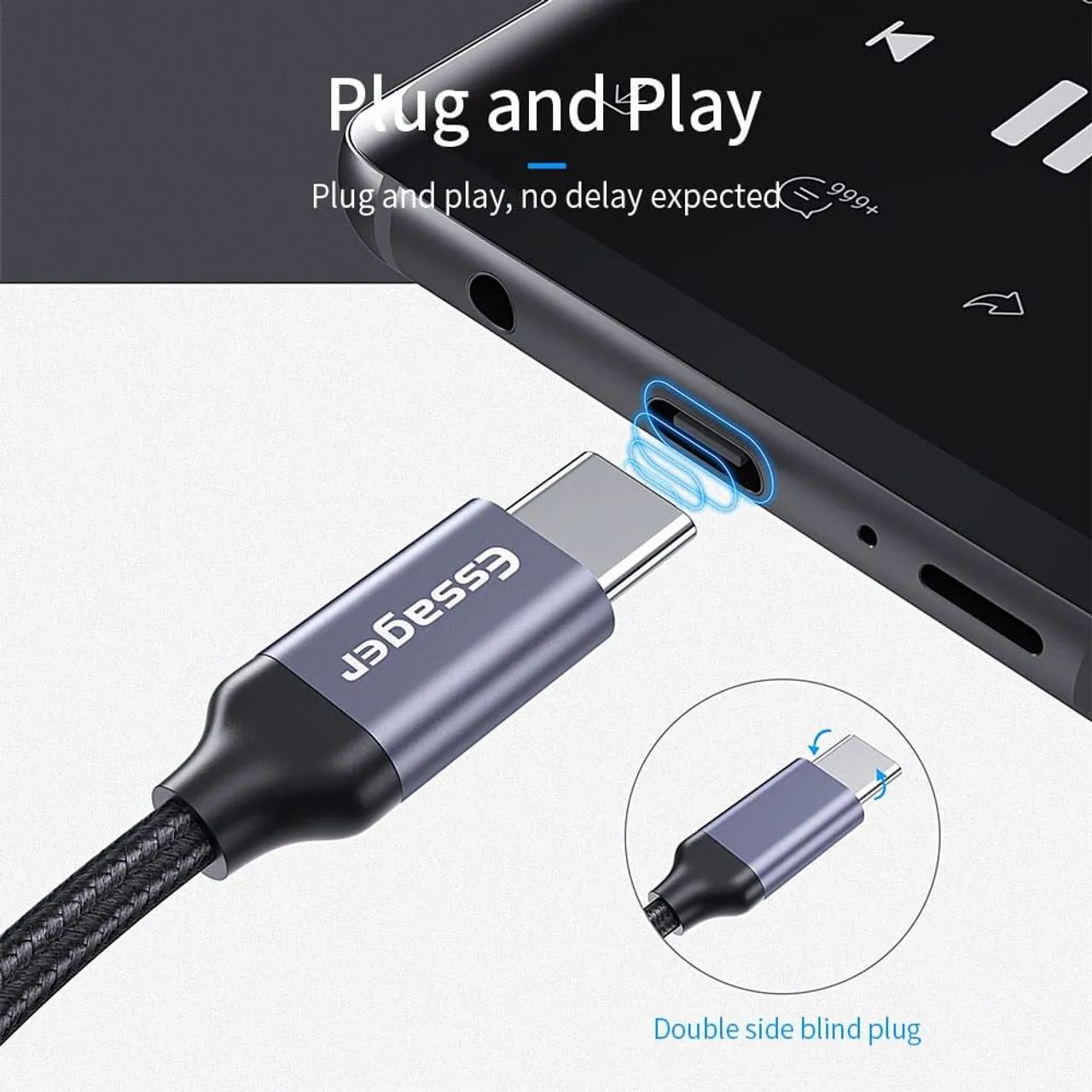 Adaptador de áudio USB-C para 3,5mm auxiliar  - Foto 2