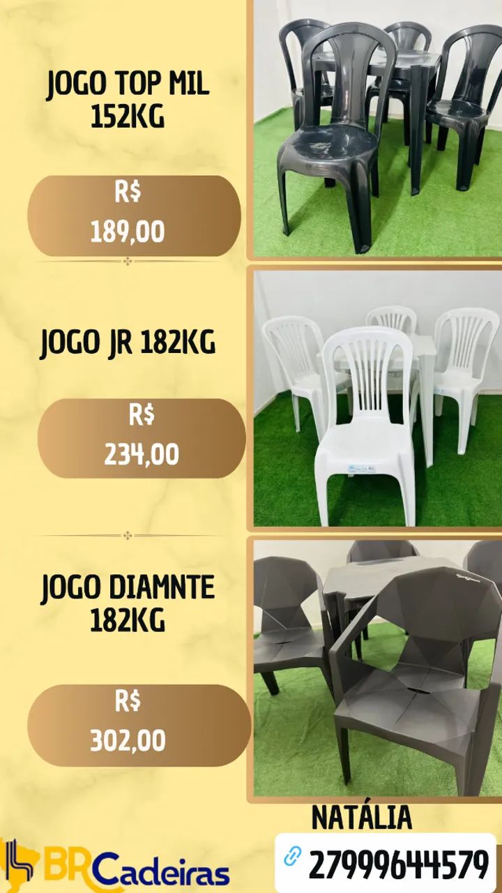 JOGOS DE CADEIRAS PLASTICA