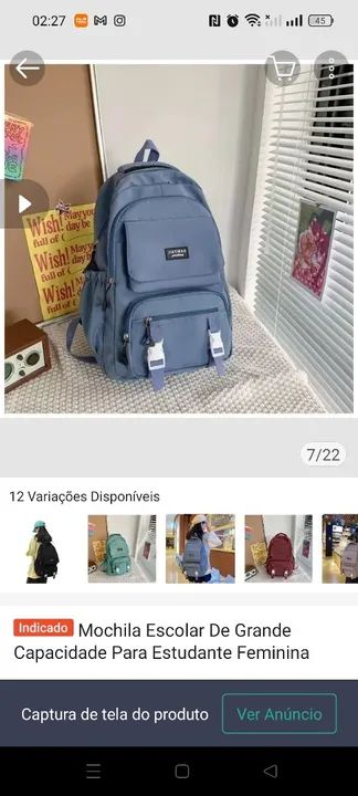 Mochila Escolar Azul - Unissex - Foto 3