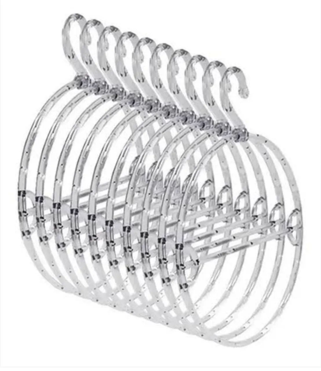 Cabides Redondos Transparentes - Kit com 10 Unidades