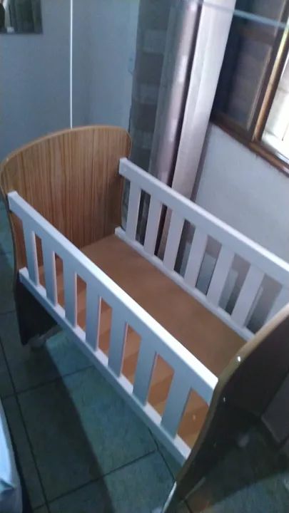 Mini Berço Com Suporte Mosquiteiro Com Rodas - Foto 3