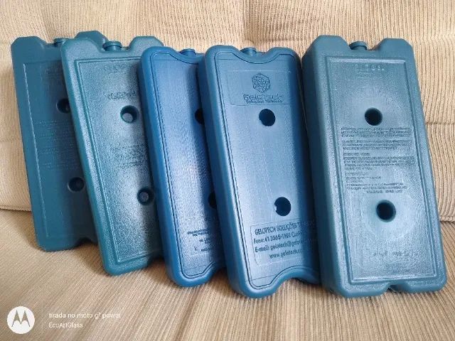 Kit com 5 Placas de Gelo Gel 1000 ml Reutilizável para Camping Pescaria Mantimentos Viagem - Foto 5