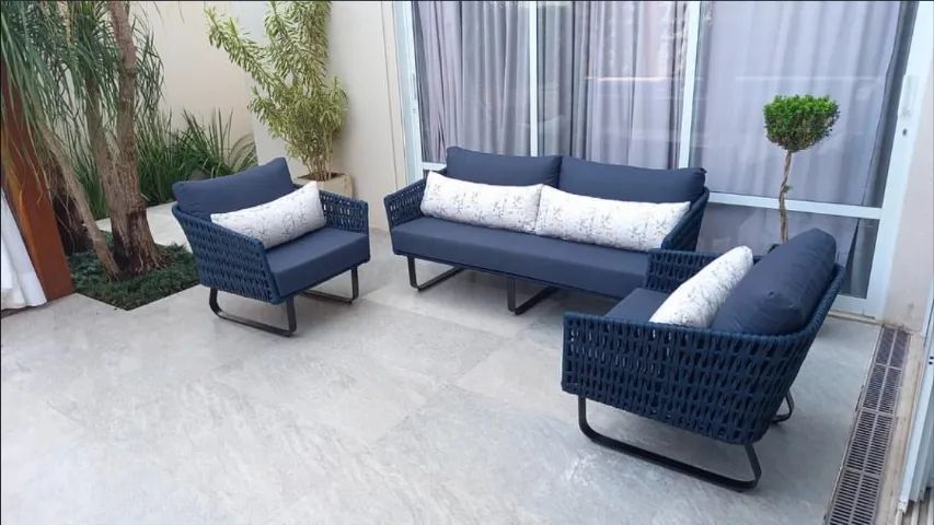 CONJUNTO COMPLETO SOFÁ ALTO PADRÃO PARA JARDIM