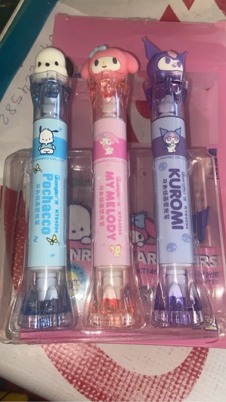 Marca texto dupla ponta sanrio LER ANÚNCIO - Foto 3