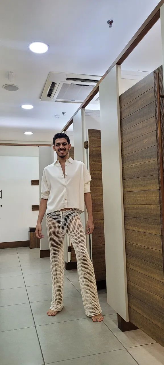 Calça de Crochê Off White - Foto 3
