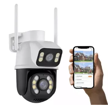 Câmera Segurança Externa Lente Dupla Rastreamento Zoom Wi-Fi 2,4Ghz IP66 App ICSEE z919