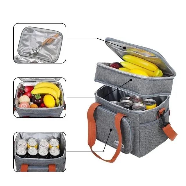 Bolsa Termica Expansível De Grande Capacidade Para Piquenique Viagens Ao Ar Livre Na Praia - Foto 3