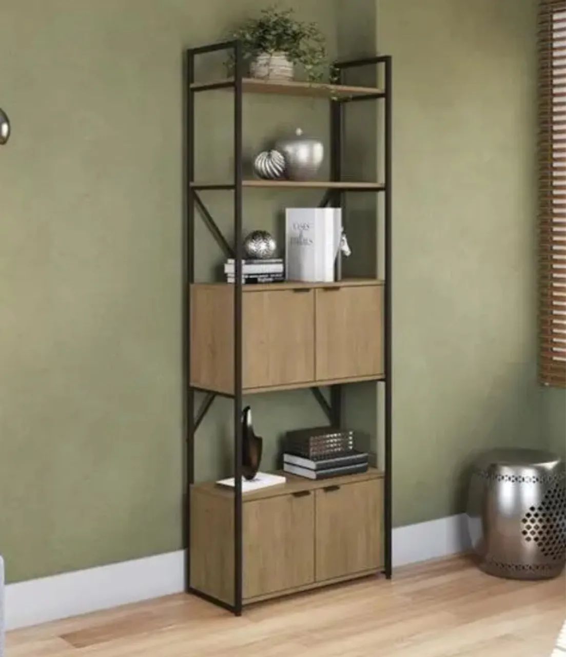 Estante de Metal com Prateleiras - MÓVEIS PARA ESCRITÓRIO E DECORAÇÃO 