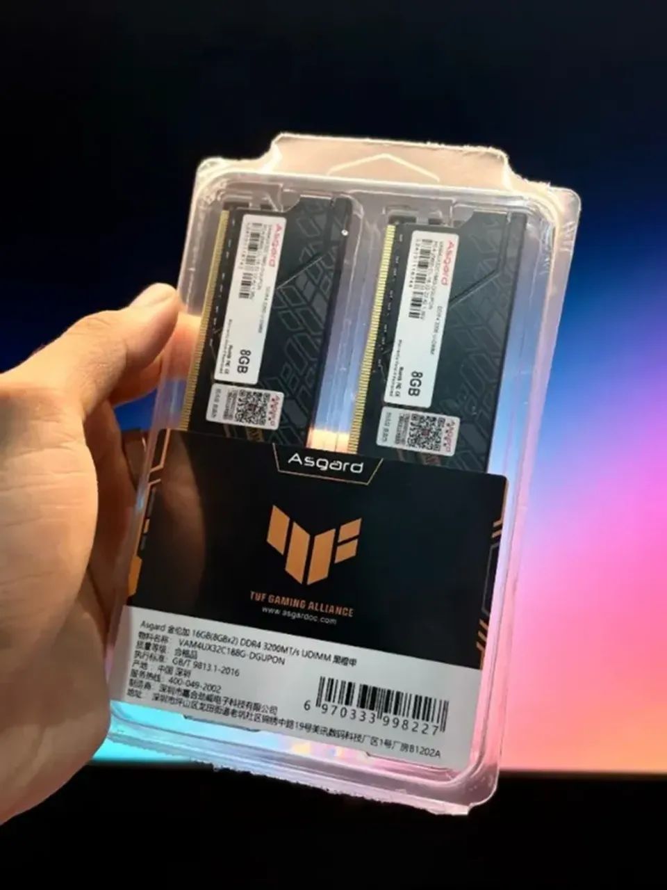 Memória Ram Asgard TUF 16gb (2x8gb) DDR4 3200mhz CL18 Desktop - Novo e Lacrado