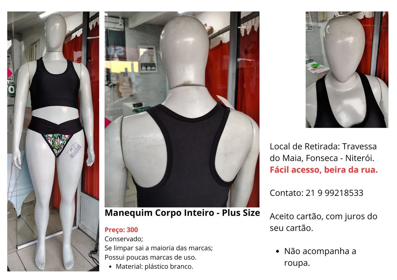 Manequim Corpo Inteiro Feminino Plus Size Equipamentos Para