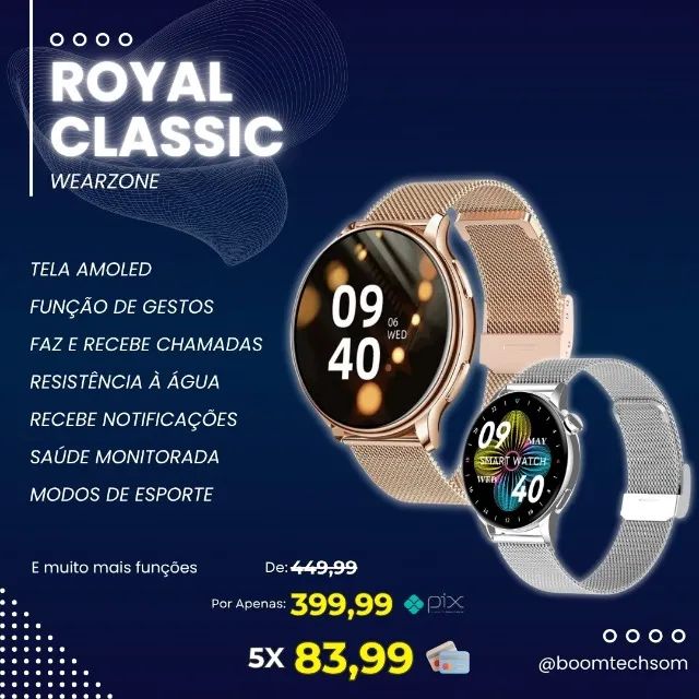 Smartwatch Royals Classic | Garantia | Pronta Entrega - Foto 5
