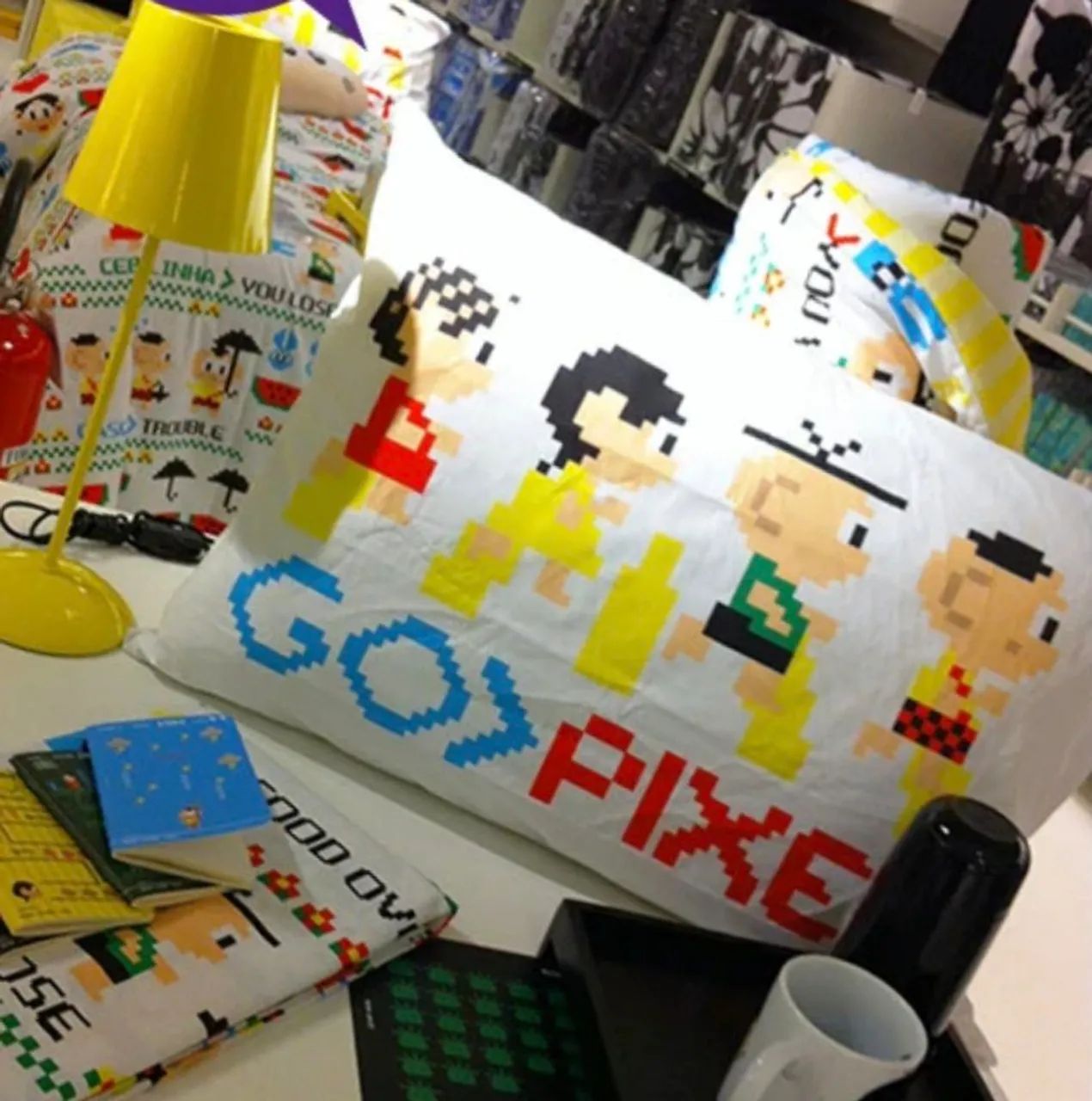 Fronha Tok&Stok Turma da Mônica Go Pixel Pixelado Fronha Tok Stok