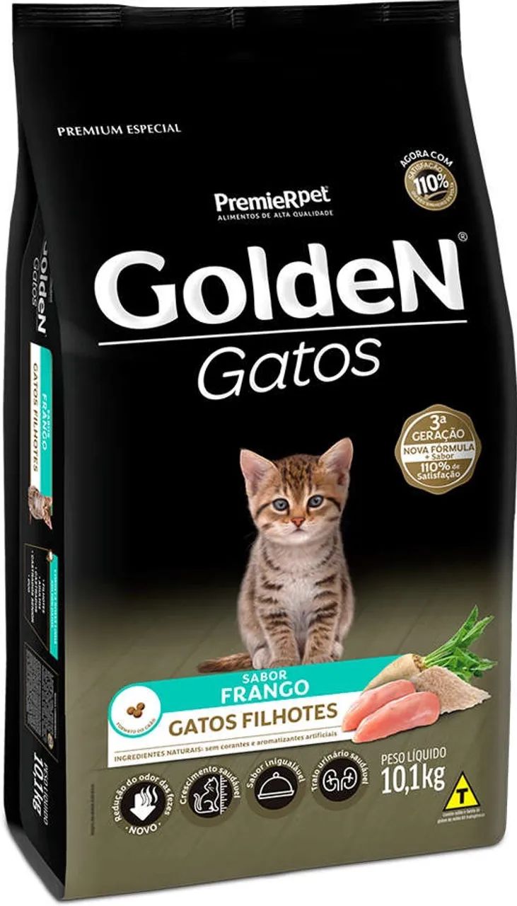 Ração Seca PremieR Pet Golden Gatos Filhotes Frango - 10 K