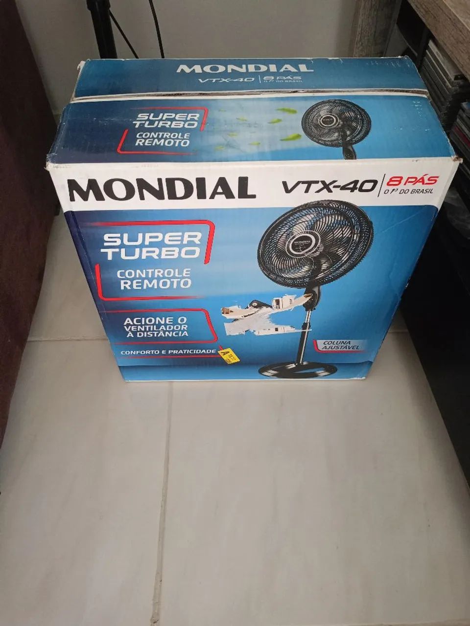 Ventilador de Coluna Mondial VTX-40C-40cm - 3 Velocidades Controle Remoto - Novo na CX  CX