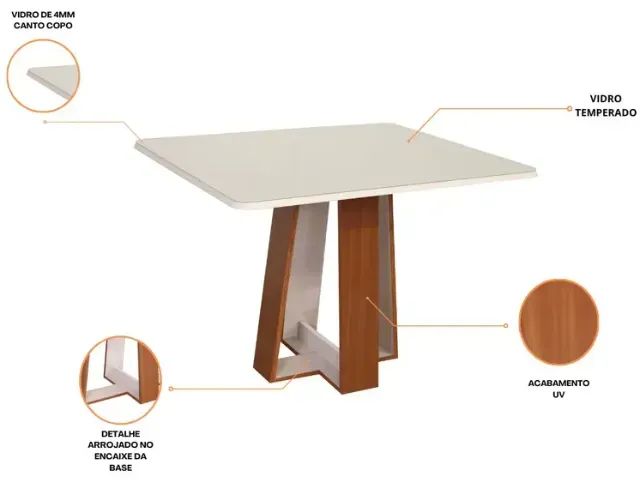 Mesa de Jantar Com 4 Cadeiras - Foto 2