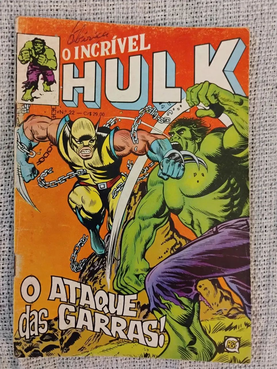 O INCRÍVEL HULK n°22 (10/1980) RGE / 1ª APARIÇÃO DO WOLVERINE NO BRASIL!!!