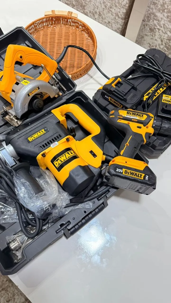 Martelete 8kg + Serra mármore+ Parafusadeira DEWALT Zeradas Entrego