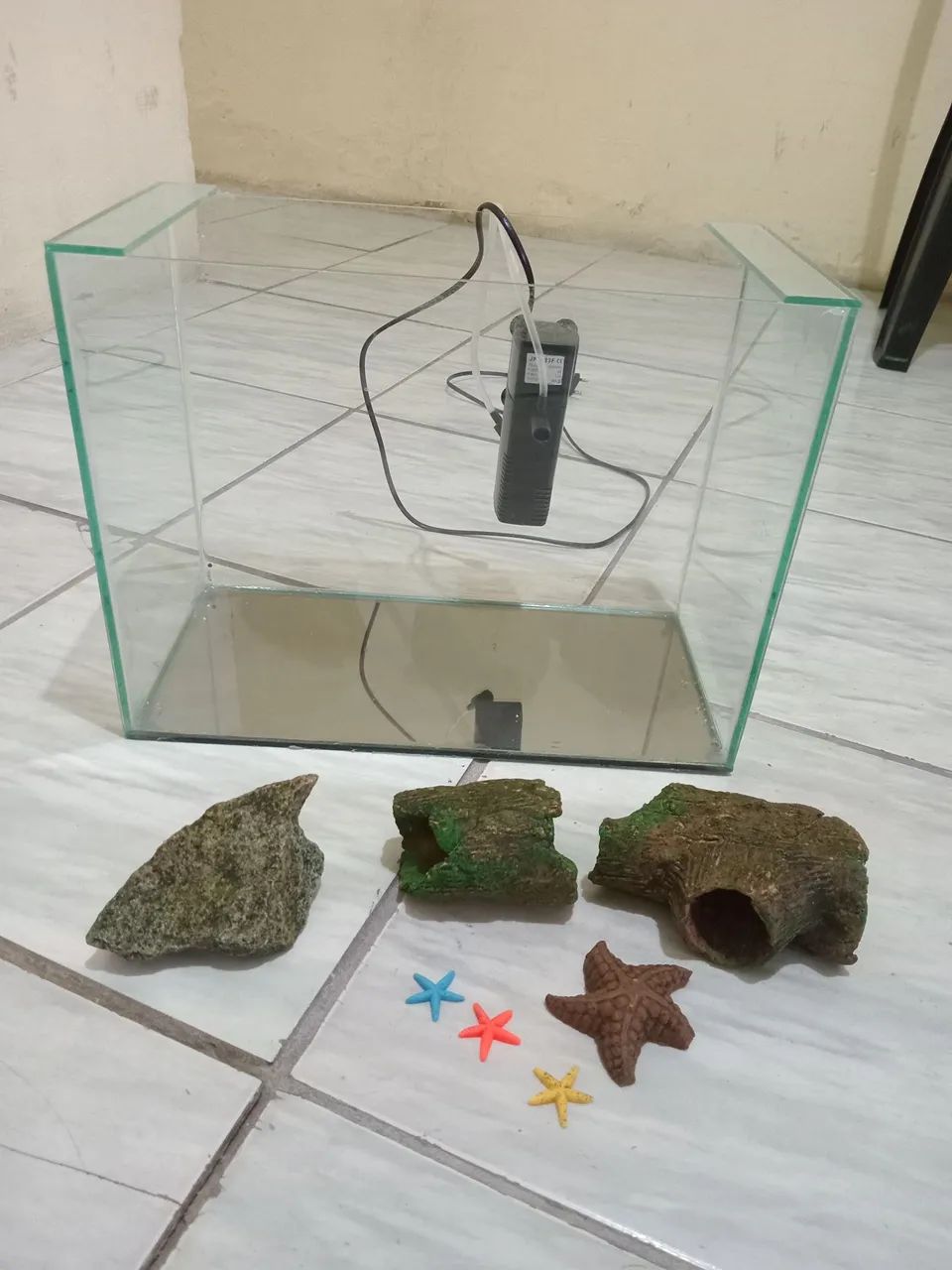 Aquário de Vidro 40x25x30 Completo C/ Filtro de 650 L/H e Decoração - Foto 4