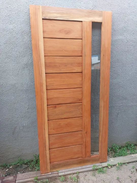 Porta de madeira maciça com vidro - Foto 2
