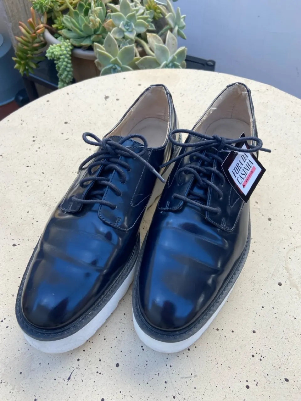 Sapatos Oxford Plataforma - Azul Marinho