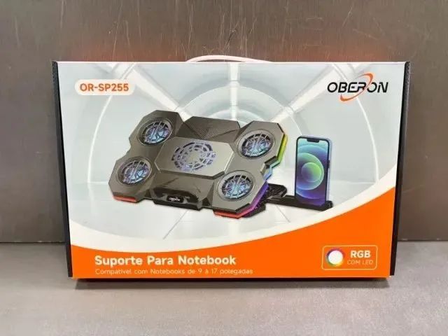Suporte para Notebook e Celular com Cooler 5 Fans OR-SP255 - Oberon