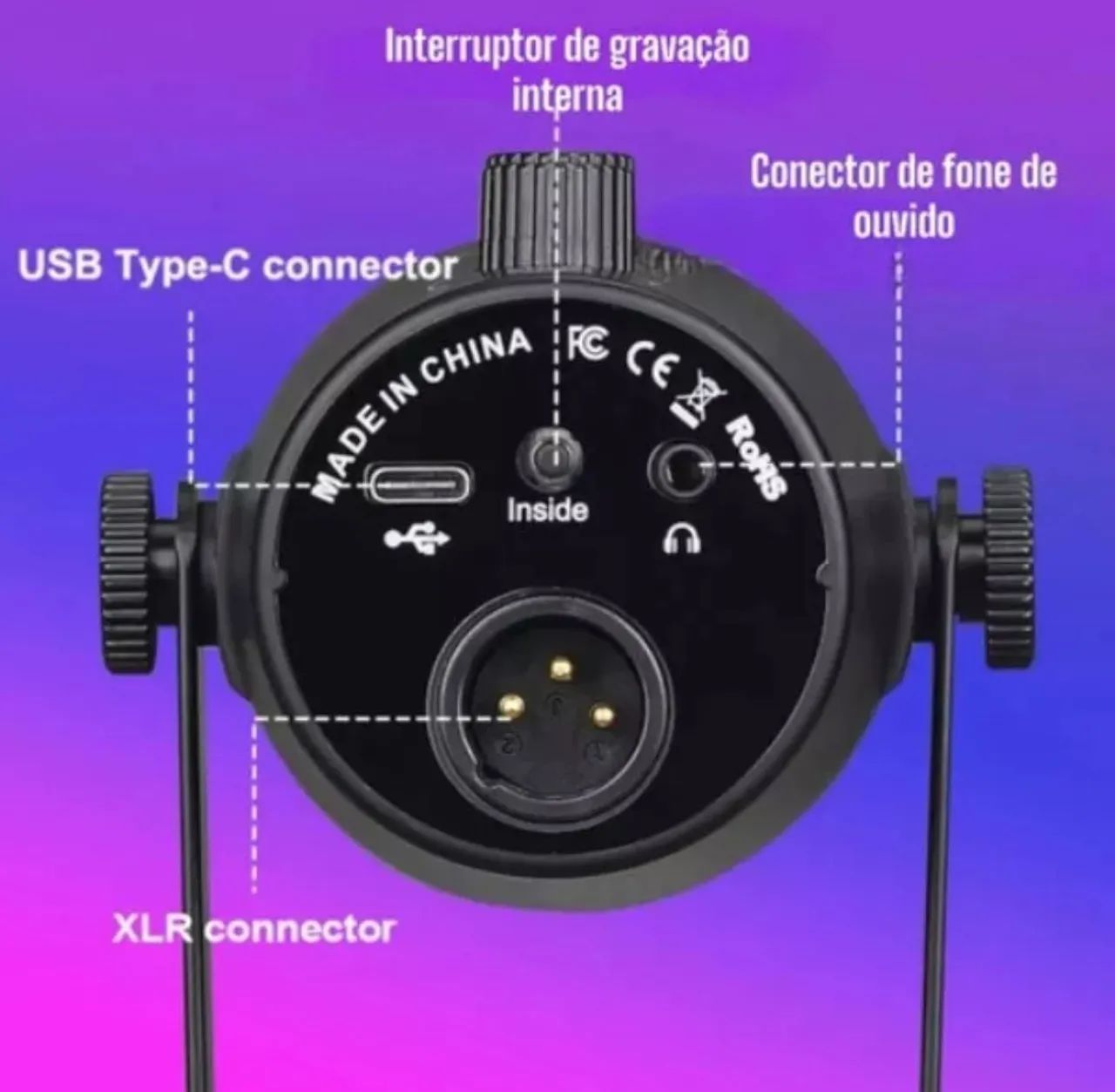 Microfone condensador MT-1080R gravação para lives Tomate - Foto 3