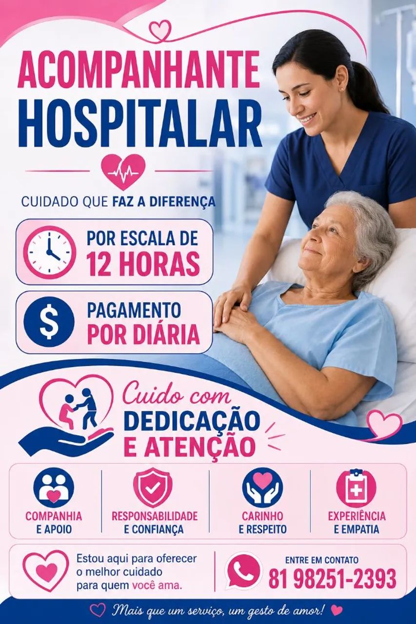Acompanhante hospitalar e cuidadora