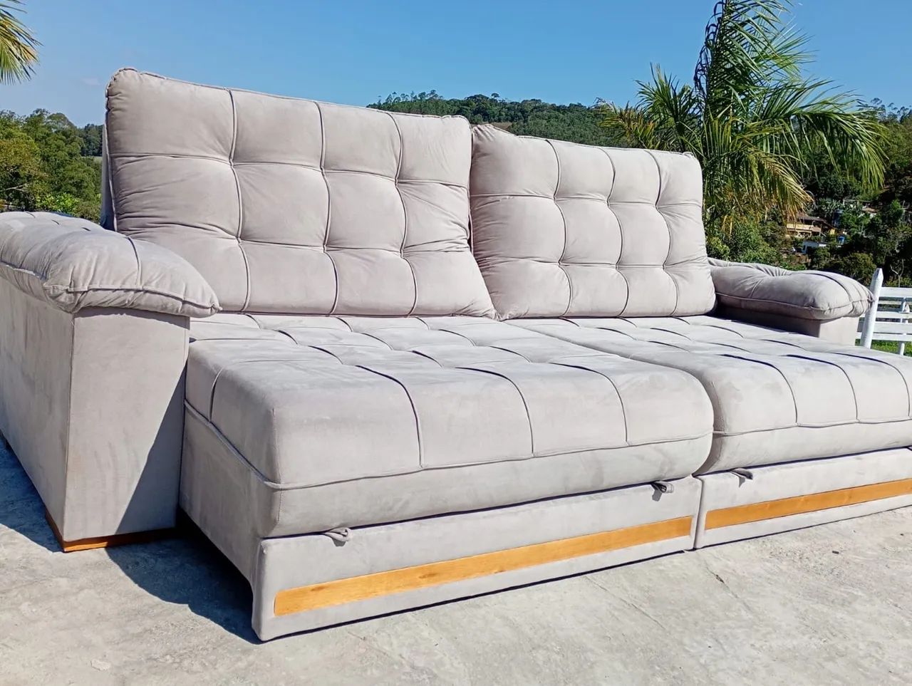 Sofa retratil bege 2,90 novo top !! - Foto 3