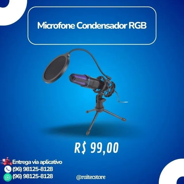 Microfone Gamer RGB