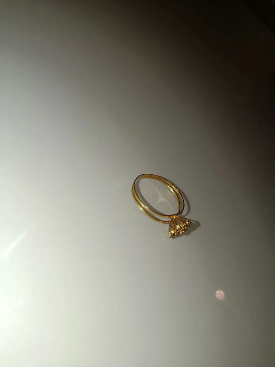 ANEL CHUVEIRINHO EM OURO 18K COM BRILHANTES - Foto 3