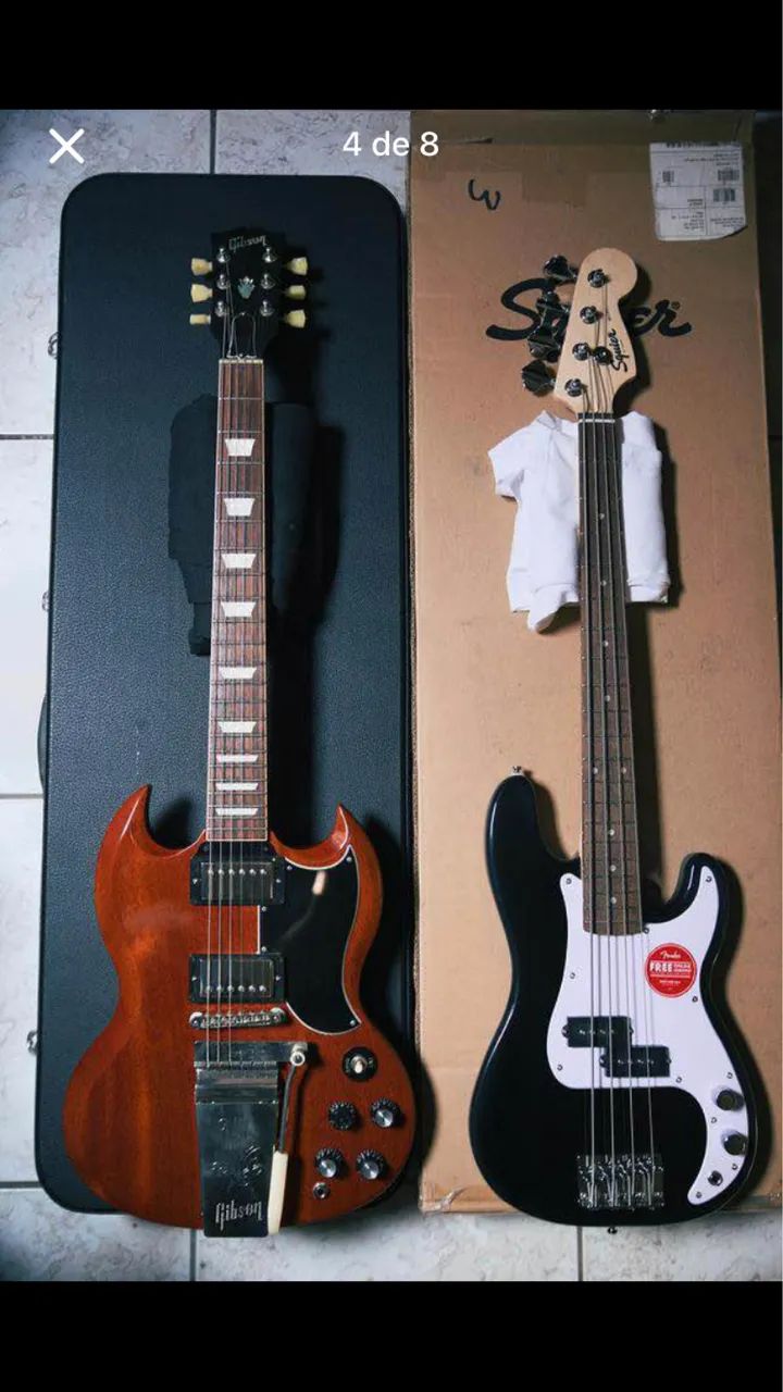 Baixo Squier mini precision 4 cordas escala curta short scale  - Foto 3