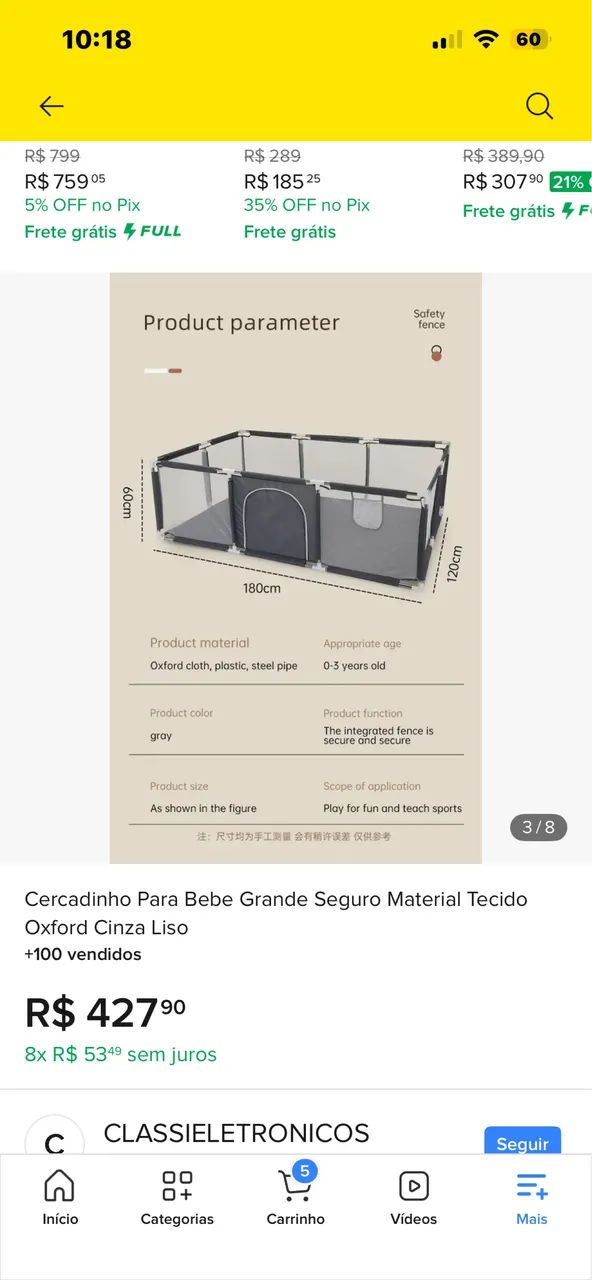 Cercado com colchão  - Foto 3