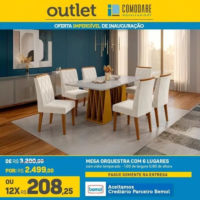 Mesa Orquestra 6 Lugares R$ 2.499
