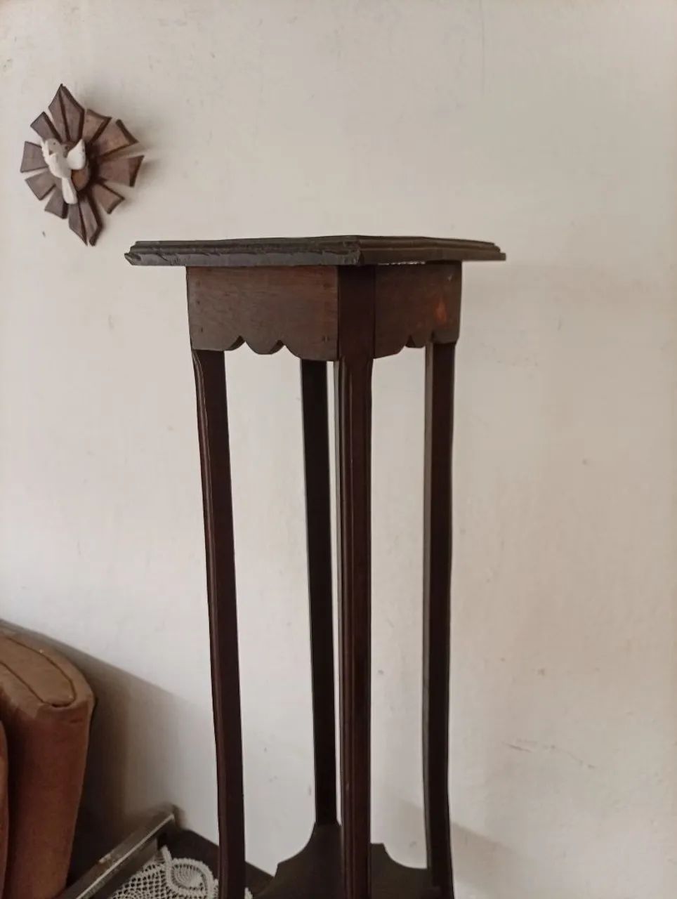 coluna pedestal antiga madeira maciça  - Foto 3