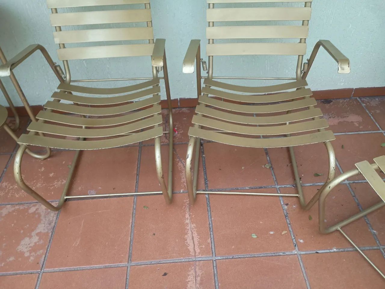 Mesa de ferro antiga vintage e cadeiras década 60/ SP ITAQUERAP - Foto 3