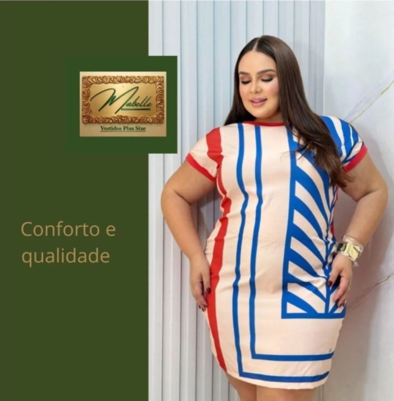 Vestido em Malha Plus Size 
