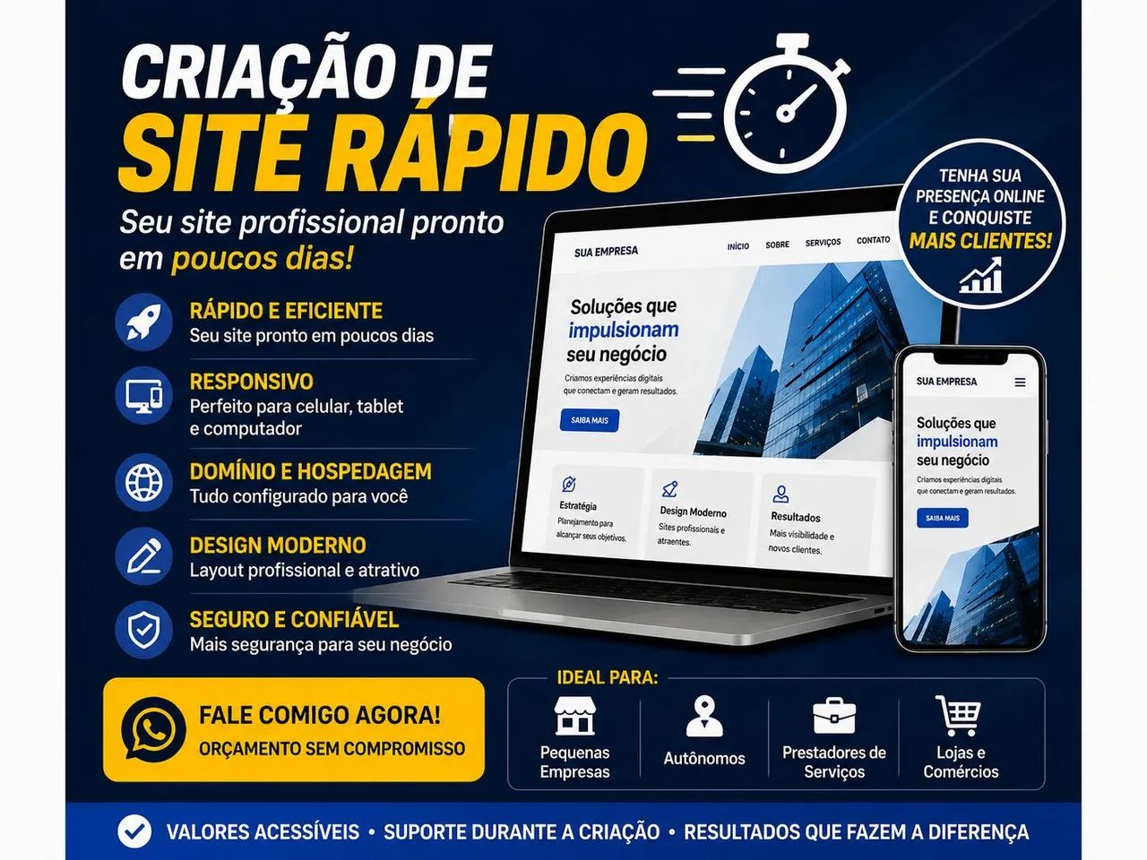  CRIAÇÃO DE SITE RÁPIDO - A PARTIR DE R$500