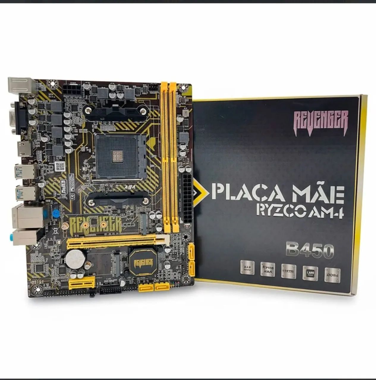 Placa Mãe Revenger B-450, Socket Amd Am4, Chipset B450, Ddr4, HDMI
