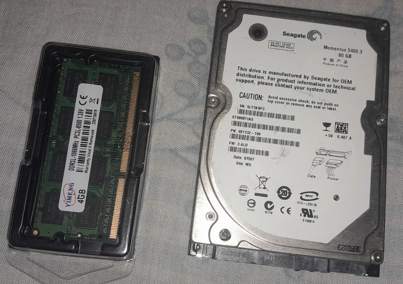 Memória Ram e HD 