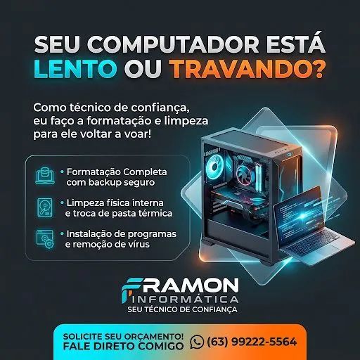 Técnico de Informática: Formatação, Limpeza de PC e Notebook