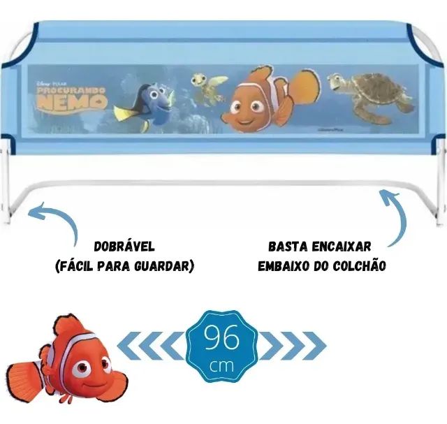 Grade proteção de cama desenho procurando nemo