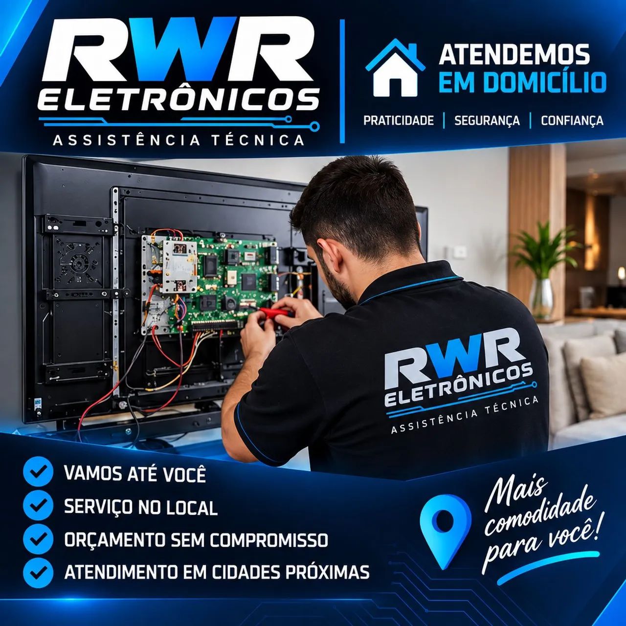 RWR Eletrônicos - Conserto TV,s Led / LCD (Vamos até você) - Foto 3