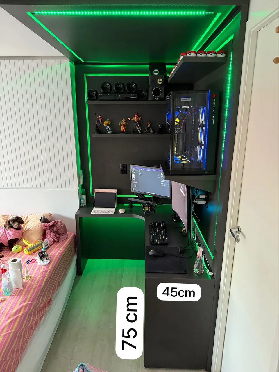 Móvel de escritório e computador planejado em L, com LED embutido - Foto 3