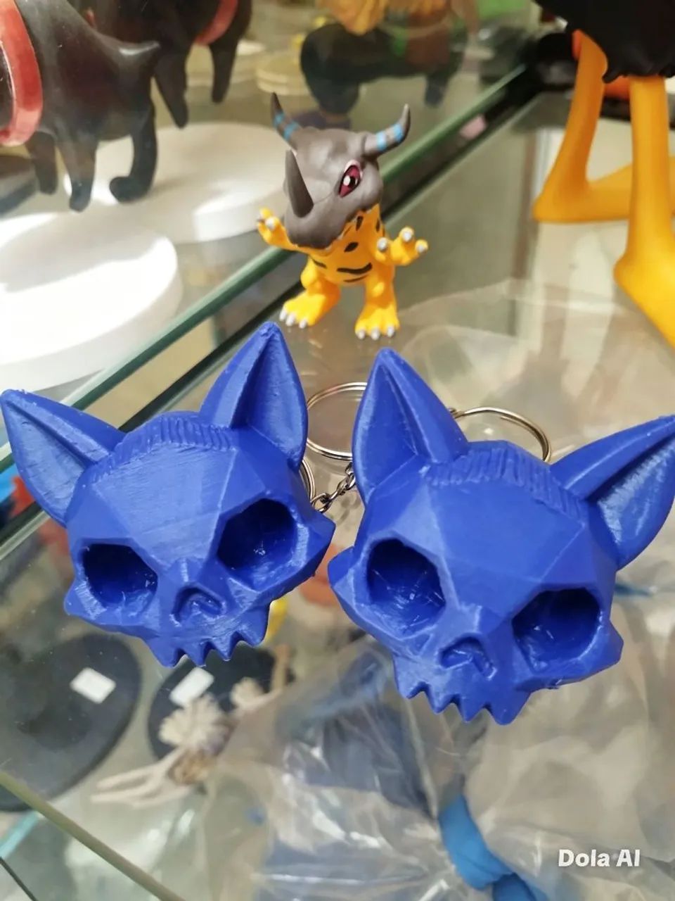 Chaveiros pokebola,gato caveira 3d em pla - Foto 3