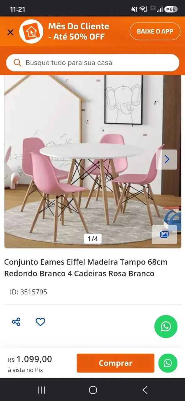 Mesa com 4 cadeiras  - Foto 5
