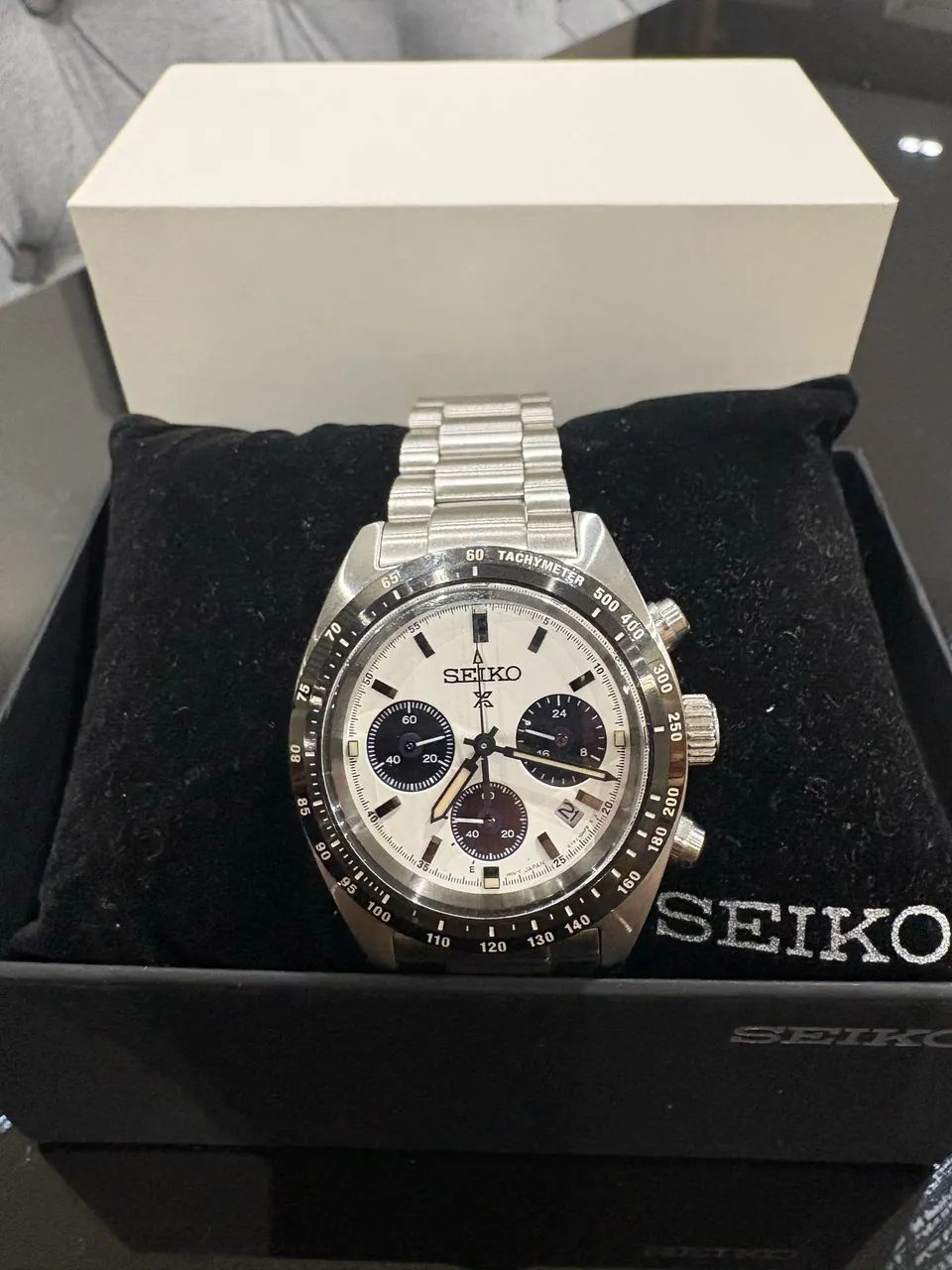 Seiko Prospex Speedtimer Panda Solar SSC813 - Full Set + Pulseira NATO Extra
