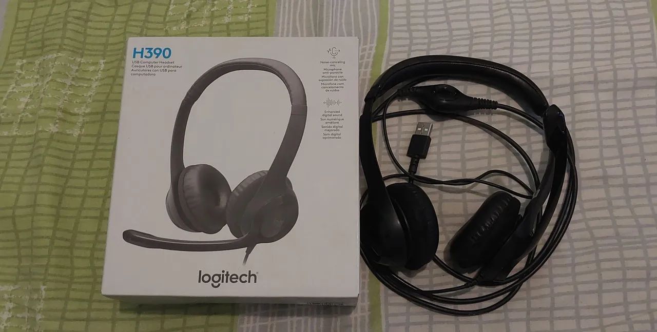 Headset Logitech H390 Com Fio Usb