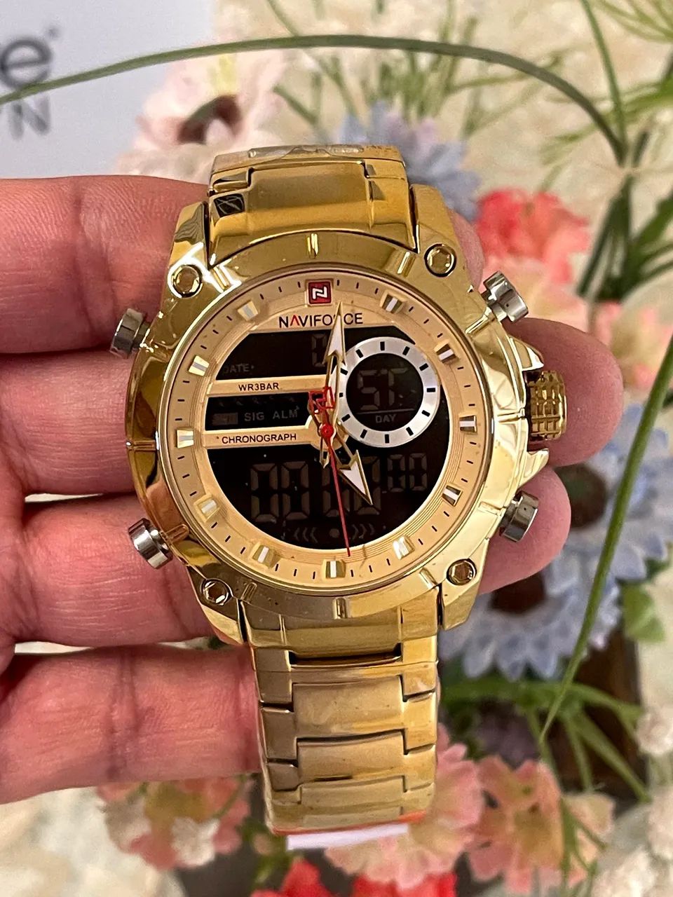 Relógio Naviforce Masculino Dourado - Foto 3