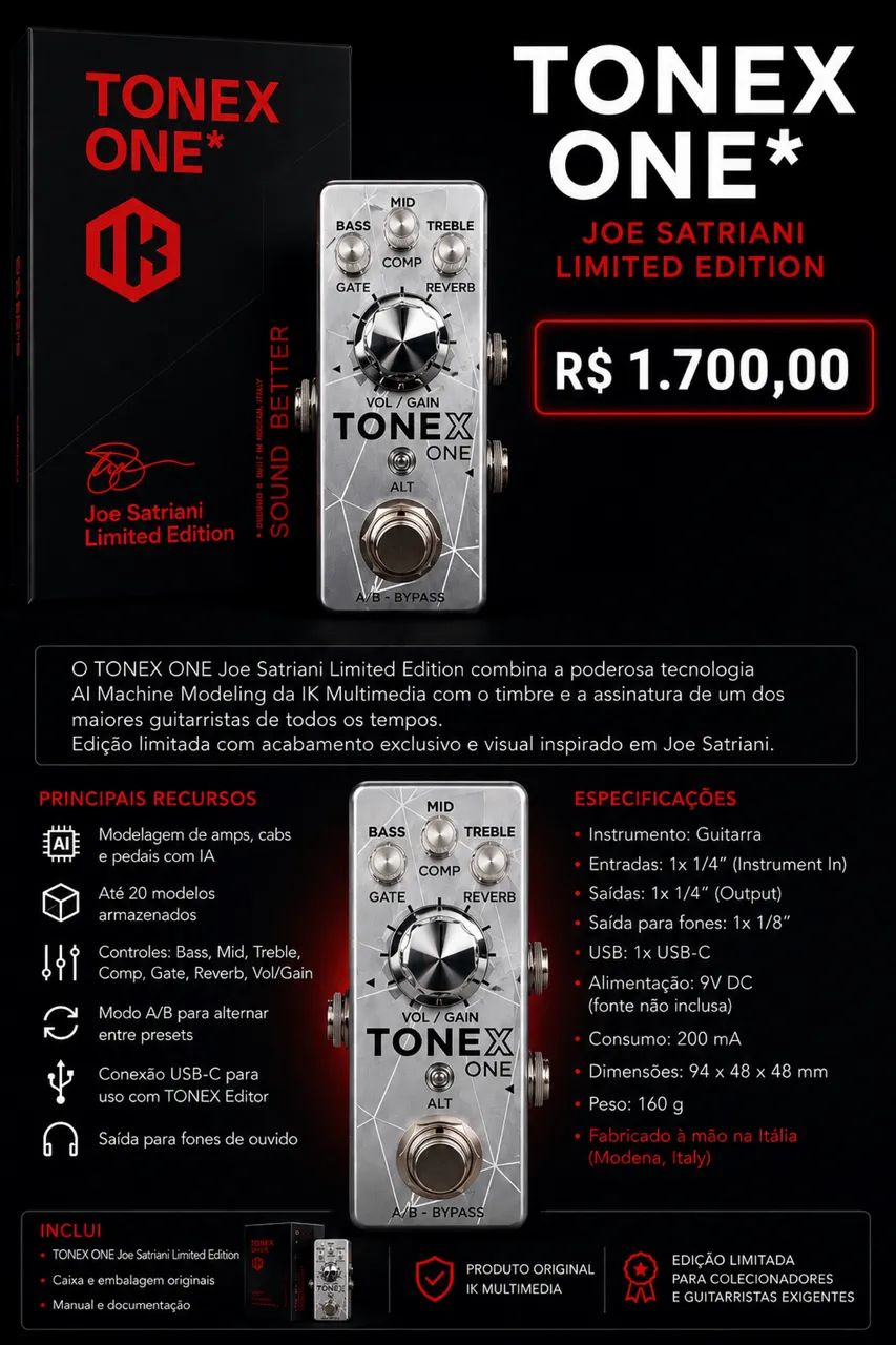 Tonex One Joe Satriani - Instrumentos musicais - Bessa, João